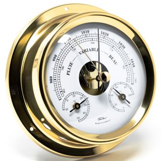 FISHTEC Baromètre Gold - Baromètre - Thermomètre - Hygromètre