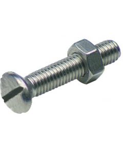 Countersunk metal head screw + nut