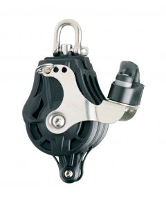 Pulley without bearings with triple swivel shackle becket nut