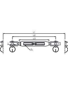 2 turnbuckles shaped open body