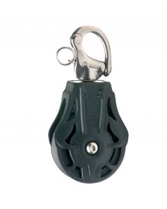 Pulley without bearings with simple swivel carabiner