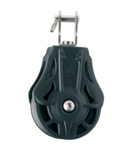 Pulley without bearings with simple swivel cap